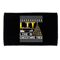 Lit Like a Christmas Tree Funny Ugly Christmas Microfiber Hand Towel
