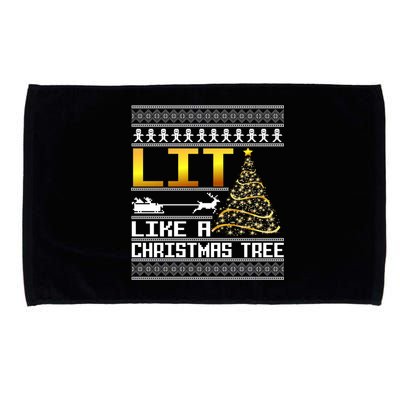 Lit Like a Christmas Tree Funny Ugly Christmas Microfiber Hand Towel