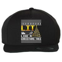 Lit Like a Christmas Tree Funny Ugly Christmas Wool Snapback Cap