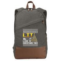 Lit Like a Christmas Tree Funny Ugly Christmas Cotton Canvas Backpack