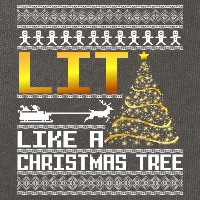 Lit Like a Christmas Tree Funny Ugly Christmas Cotton Canvas Backpack