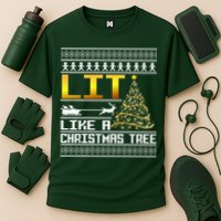 Lit Like a Christmas Tree Funny Ugly Christmas Performance Shirt