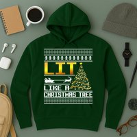 Lit Like a Christmas Tree Funny Ugly Christmas Hoodie