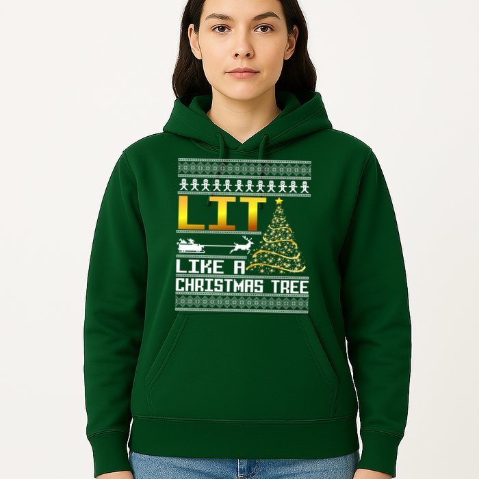 Lit Like a Christmas Tree Funny Ugly Christmas Hoodie