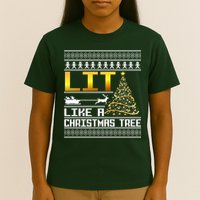 Lit Like a Christmas Tree Funny Ugly Christmas T-Shirt