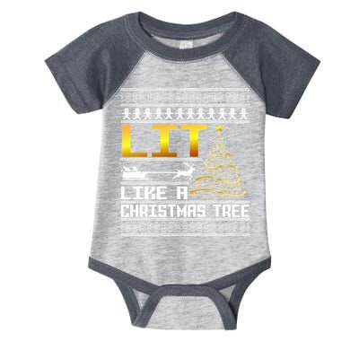 Lit Like a Christmas Tree Funny Ugly Christmas Infant Baby Jersey Bodysuit