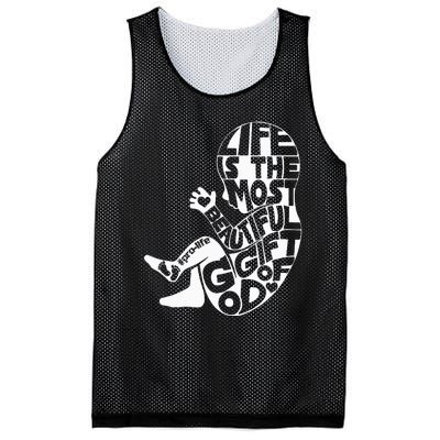 Life Is The Most Beautiful Of God Prolife Saves Lives Mesh Reversible Basketball Jersey Tank