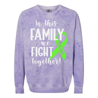 Lymphoma In This Family We Fight Together Team Cancer Lymphoma Ribbon Colorblast Crewneck Sweatshirt