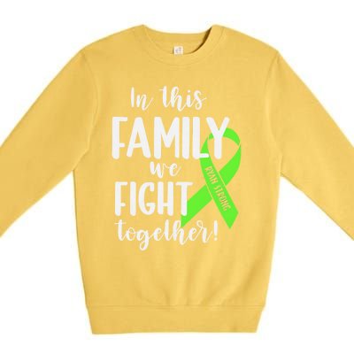 Lymphoma In This Family We Fight Together Team Cancer Lymphoma Ribbon Premium Crewneck Sweatshirt