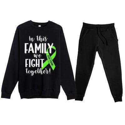 Lymphoma In This Family We Fight Together Team Cancer Lymphoma Ribbon Premium Crewneck Sweatsuit Set