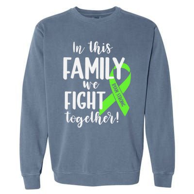 Lymphoma In This Family We Fight Together Team Cancer Lymphoma Ribbon Garment-Dyed Sweatshirt