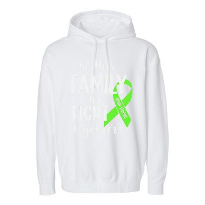 Lymphoma In This Family We Fight Together Team Cancer Lymphoma Ribbon Garment-Dyed Fleece Hoodie