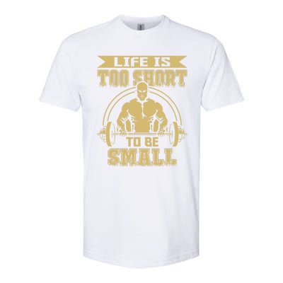 Life Is Too Short To Be Small No Pain No Gain Gift Softstyle® CVC T-Shirt