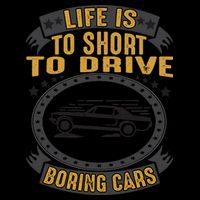 Life Is Too Short To Drive Boring Cars Funny Car Quote Zip Tote Bag