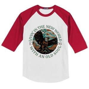 Living In The New World With An Old Soul Kids Colorblock Raglan Jersey