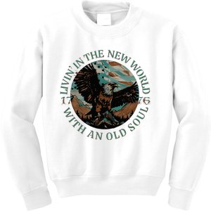 Living In The New World With An Old Soul Kids Sweatshirt