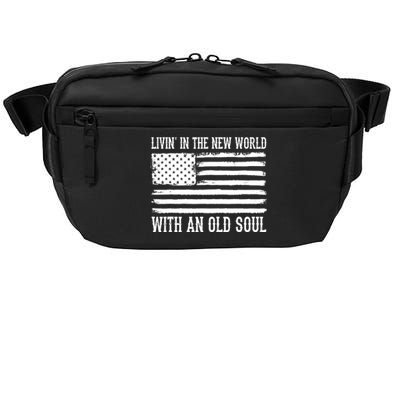 Living In The New World With An Old Soul America Flag Crossbody Pack