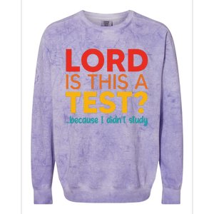 Lord Is This A Test Because I DidnT Study Colorblast Crewneck Sweatshirt