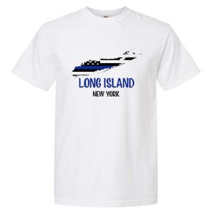 Long Island Thin Blue Line Flag Police Officers Garment-Dyed Heavyweight T-Shirt