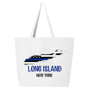 Long Island Thin Blue Line Flag Police Officers 25L Jumbo Tote