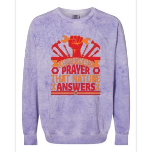 Labor Is The Only Player That Nature Answers Labor Day Gift Colorblast Crewneck Sweatshirt