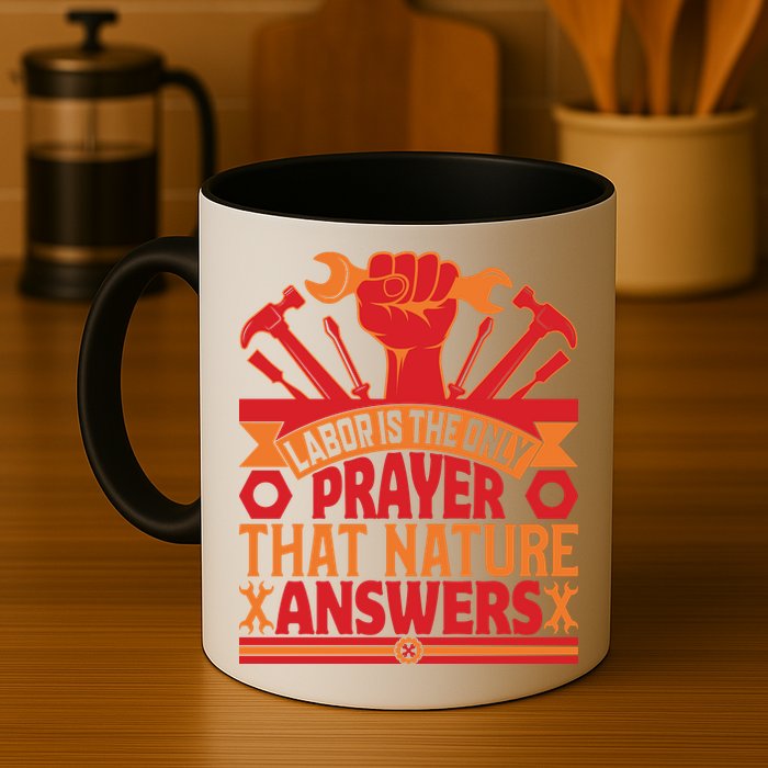 Labor Is The Only Player That Nature Answers Labor Day Gift Mug