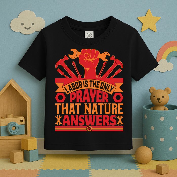 Labor Is The Only Player That Nature Answers Labor Day Gift Toddler T-Shirt