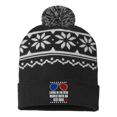 Living In The New World With An Old Soul USA-Made Snowflake Beanie