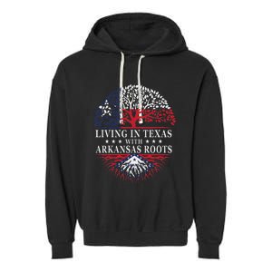 Living In Texas With Arkansas Roots Garment-Dyed Fleece Hoodie