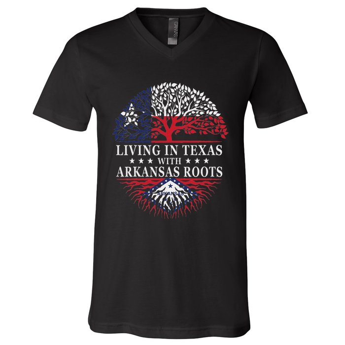 Living In Texas With Arkansas Roots V-Neck T-Shirt