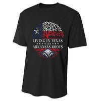 Living In Texas With Arkansas Roots Performance Sprint T-Shirt