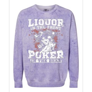 Liquor In The Front Poker In The Rear Awesome Racing Colorblast Crewneck Sweatshirt