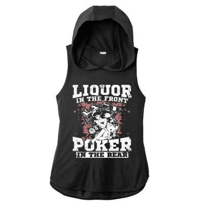 Liquor In The Front Poker In The Rear Awesome Racing Ladies PosiCharge Tri-Blend Wicking Draft Hoodie Tank