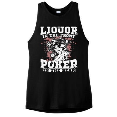 Liquor In The Front Poker In The Rear Awesome Racing Ladies PosiCharge Tri-Blend Wicking Tank