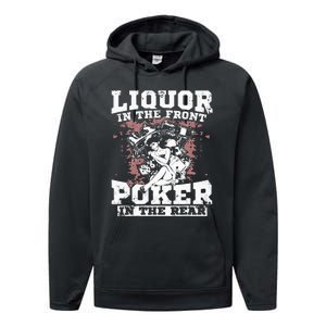 Liquor In The Front Poker In The Rear Awesome Racing Performance Fleece Hoodie