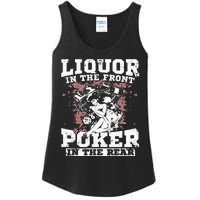 Liquor In The Front Poker In The Rear Awesome Racing Ladies Essential Tank