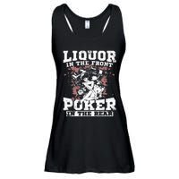 Liquor In The Front Poker In The Rear Awesome Racing Ladies Essential Flowy Tank