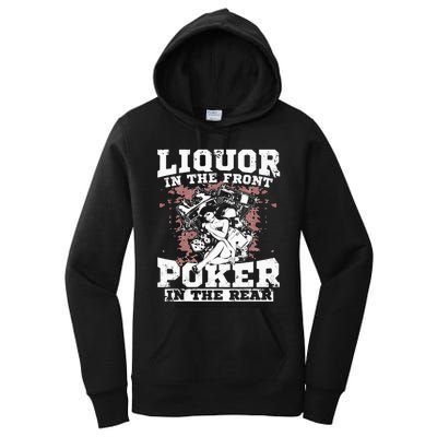 Liquor In The Front Poker In The Rear Awesome Racing Women's Pullover Hoodie