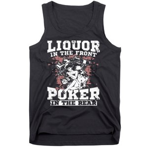 Liquor In The Front Poker In The Rear Awesome Racing Tank Top