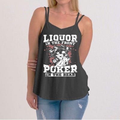 Liquor In The Front Poker In The Rear Awesome Racing Women's Strappy Tank