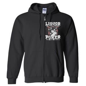 Liquor In The Front Poker In The Rear Awesome Racing Full Zip Hoodie