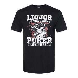 Liquor In The Front Poker In The Rear Awesome Racing Softstyle CVC T-Shirt