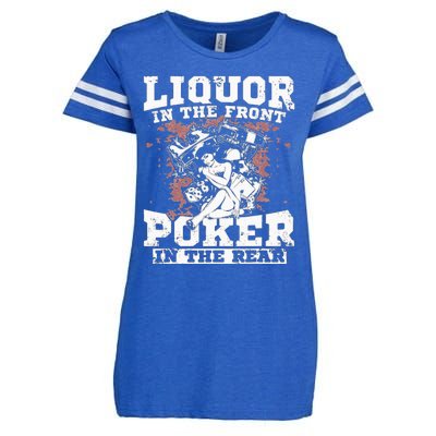 Liquor In The Front Poker In The Rear Awesome Racing Enza Ladies Jersey Football T-Shirt