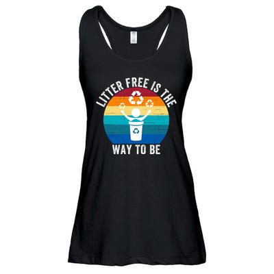 Litterfree Is The Way To Be DonT Litter Earth Day Recycle Stop Littering Ladies Essential Flowy Tank