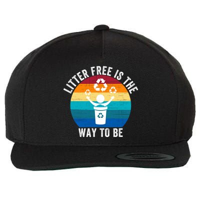 Litterfree Is The Way To Be DonT Litter Earth Day Recycle Stop Littering Wool Snapback Cap