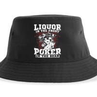 Liquor In The Front Poker In The Rear Awesome Sustainable Bucket Hat