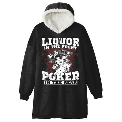 Liquor In The Front Poker In The Rear Awesome Hooded Wearable Blanket
