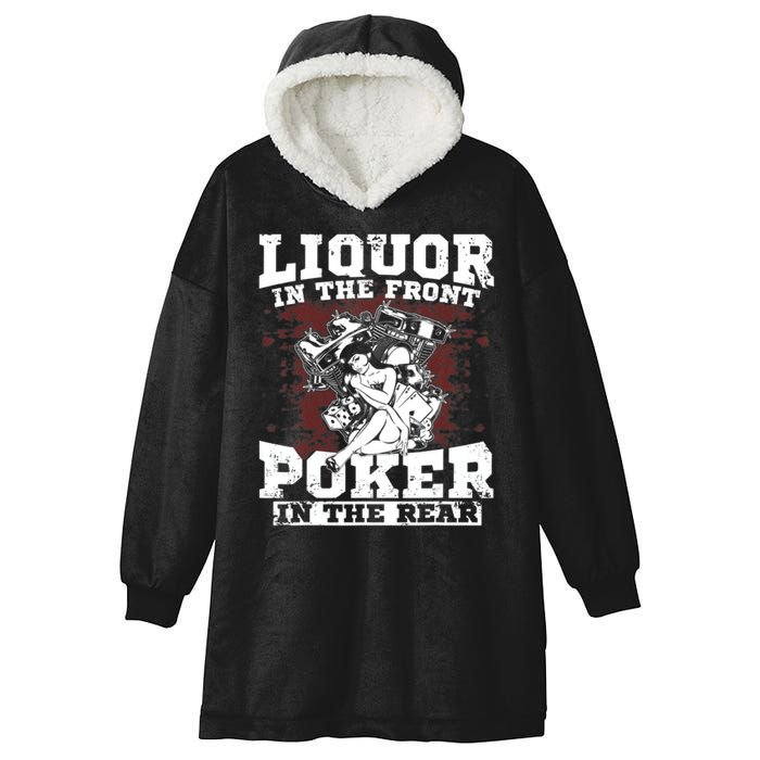 Liquor In The Front Poker In The Rear Awesome Hooded Wearable Blanket