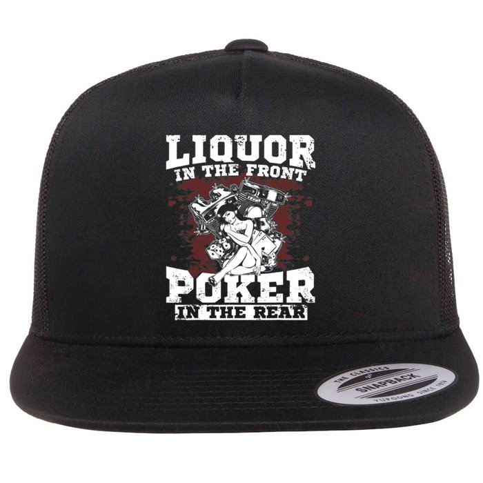 Liquor In The Front Poker In The Rear Awesome Flatbill Hat