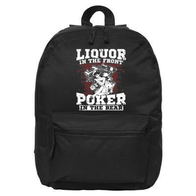 Liquor In The Front Poker In The Rear Awesome 16 in Basic Backpack
